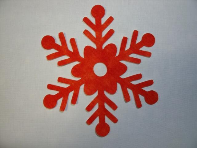 Snowflake Design #4 Laser Cut Appliques (Color: Tonal - Orange, Size: with FUSIBLE - 4")