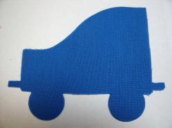 Train Coal Car Laser Cut Appliques (Size: 4"H, Color: Blue , Direction: Facing right)