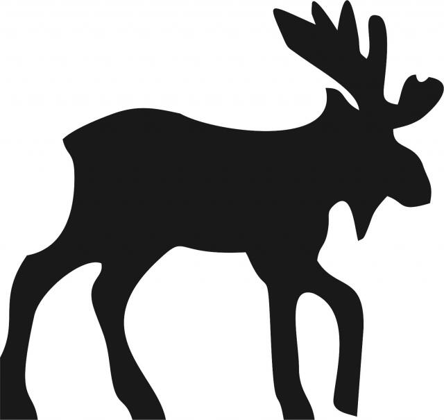 Moose with Raised Leg Laser Cut Appliques (Size: with FUSIBLE - 10"W, Direction: .facing right)