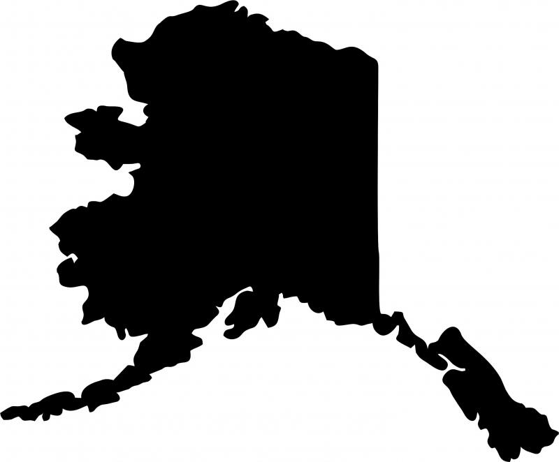 Alaska Silhouette Laser Cut Appliques (Size: 9"W)