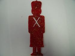 Christmas Toy Soldier Laser Cut Appliques (Size: 6"H, Color: Red w/Gold Flecks)