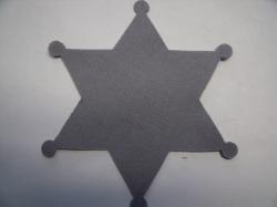 Badge Laser Cut Appliques (Size: 6"H, Color: Gray )