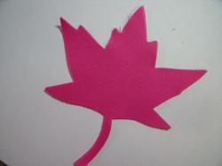 Maple Leaf Laser Cut Appliques (Size: with FUSIBLE - 6"H, Color: Hot Pink )