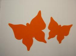 Butterfly Set Laser Cut Appliques (Size: 1 Medium & 1 Extra Large, Color: Orange )