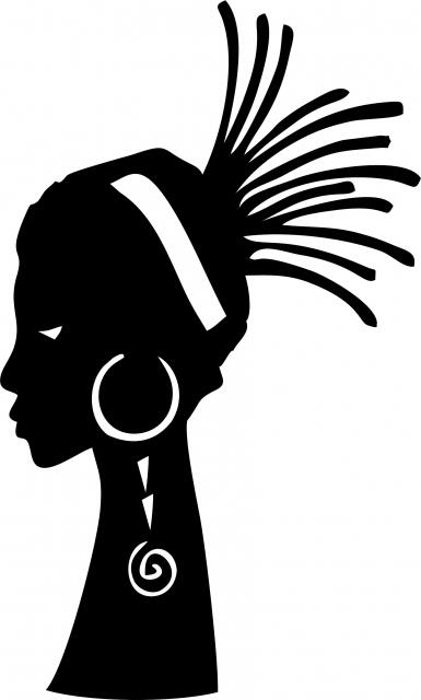 African Woman - Adaeze Silhouette Laser Cut Appliques (Size: with FUSIBLE - 8"H, Direction: facing left)