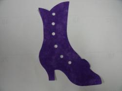 Victorian Boot Laser Cut Appliques (Size: with FUSIBLE - 5"H, Color: Tonal - Purple, Direction: Facing left)