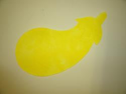 Eggplant/Squash Laser Cut Appliques (Color: Tonal - Yellow, Size: With FUSIBLE- 6"W, Direction: Facing left)