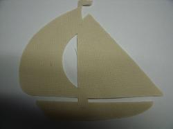 Sailboat Die Cut Appliques (Size: 4"W, Color: Tan/Beige , Direction: Facing right)