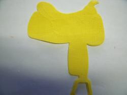 Saddle Laser Cut Appliques (Size: 4"H , Color: Yellow , Direction: Facing left)