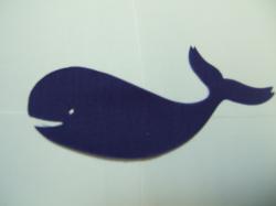 Whale Laser Cut Appliques (Size: with FUSIBLE - 6"W, Color: Purple , Direction: Facing left)