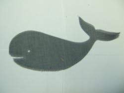 Whale Laser Cut Appliques (Size: with FUSIBLE - 6"W, Color: Gray , Direction: Facing right)