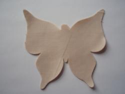 Butterfly Laser Cut Appliques (Size: with FUSIBLE - 5"W, Color: Tan/beige)