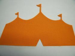 Circus Tent Laser Cut Appliques (Size: 10"W, Color: Orange )