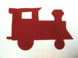 Train Locomotive Laser Cut Appliques (Size: 6"H, Color: Red , Direction: Facing right)