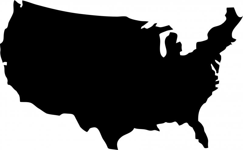United States Silhouette Laser Cut Appliques (Size: with FUSIBLE - 10"W)