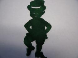 Leprechaun Die Cut Appliques (Size: with FUSIBLE - 5"H, Color: Evergreen )