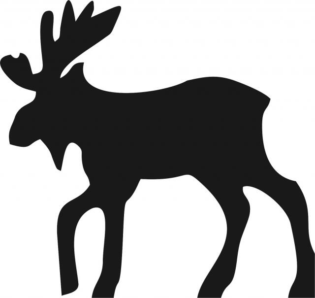 Moose with Raised Leg Laser Cut Appliques (Size: 8"W, Direction: .facing left)
