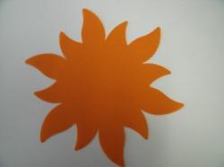 Sun Laser Cut Appliques (Size: 5", Color: Orange )