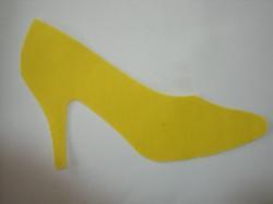Shoe Die Cut Appliques (Size: 6"W, Color: Yellow, Direction: Facing left)
