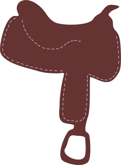 Saddle Silhouettes Laser Cut Appliques (color: right, Size: 8"H, Direction: right)