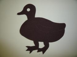 Duck Laser Cut Appliques (Size: 4"H, Color: Brown , Direction: Facing left)