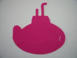 Submarine Die Cut Appliques (Size: with FUSIBLE - 5"H, Color: Hot Pink , Direction: Facing right)