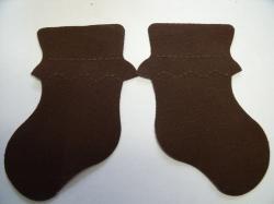 Baby Bootie Pair Laser Cut Appliques (Size: 4"H, Color: Brown )
