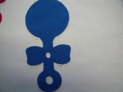 Rattle Laser Cut Appliques (Size: 4"H, Color: Blue )