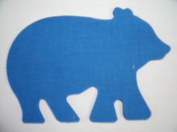 Bear Laser Cut Appliques (Size: 5"W, Color: Blue , Direction: Facing left)