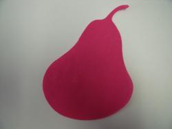Pear Laser Cut Appliques (Size & Pricing: 4"H, Color: Hot Pink)