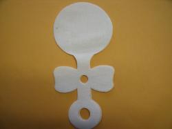 Rattle Laser Cut Appliques (Size: with FUSIBLE - 6"H, Color: -White )