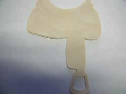Saddle Laser Cut Appliques (Size: with FUSIBLE - 6"H, Color: Tan/Beige , Direction: Facing left)