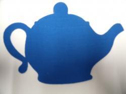 Teapot Laser Cut Appliques (Size: 5"W, Color: Blue )