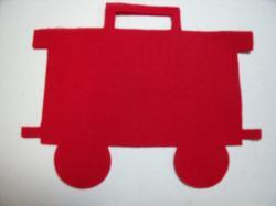 Christmas Train Caboose Laser Cut Appliques (Size: with FUSIBLE - 5"H, Color: Red )