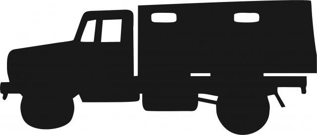 Truck Silhouette Laser Cut Appliques (Size: 10"W, Direction: facing left)