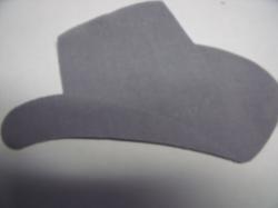 Cowboy Hat Laser Cut Appliques (Size: 6"W, Color: Gray , Direction: Facing left)