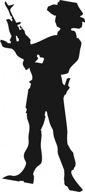 Soldier - Female Laser Cut Appliques (Size: 9"H, Direction: facing left)