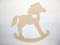 Rocking Horse Laser Cut Appliques (Size & Pricing: 6"H, Color: Tan/Beige, Direction: Facing left)