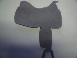 Saddle Laser Cut Appliques (Size: 5"H, Color: Gray , Direction: Facing left)