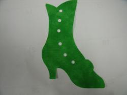 Victorian Boot Laser Cut Appliques (Size: 6"H, Color: Tonal - Green, Direction: Facing left)