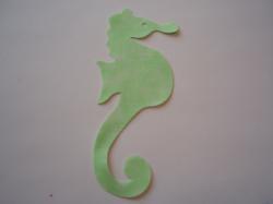 Seahorse Laser Cut Appliques (Size: with FUSIBLE - 6"H, Color: Tonal - Hot Pink, Direction: Facing right)