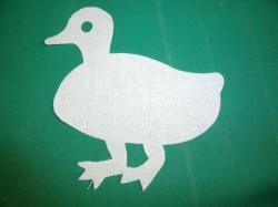 Duck Laser Cut Appliques (Size: 5"H, Color: White , Direction: Facing left)