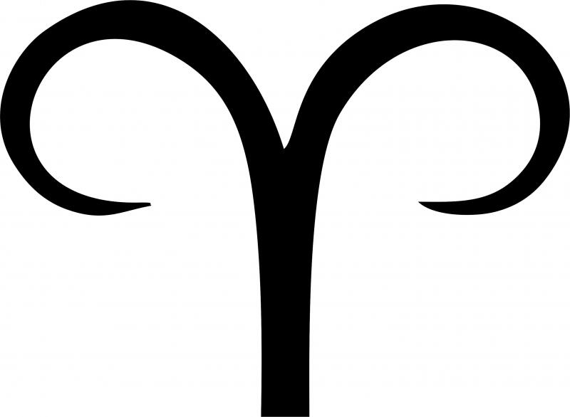 Aries Symbol Silhouette Laser Cut Appliques (Size: 8"W)