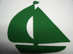 Sailboat Die Cut Appliques (Size: with FUSIBLE - 6"W, Color: Green , Direction: Facing left)