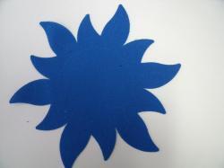 Sun Laser Cut Appliques (Size: 6", Color: Blue )