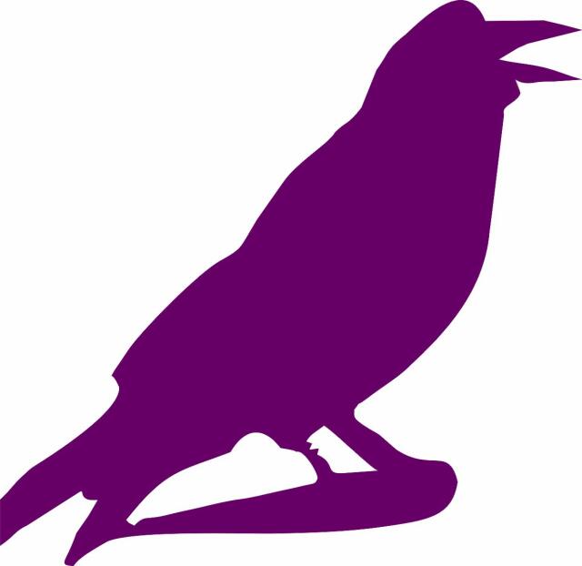 Crow/Raven Laser Cut Appliques (Size: with FUSIBLE - 5"H, Color: Black , Direction: Facing left)
