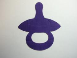 Pacifier Laser Cut Appliques (Size: 4"H, Color: Purple )