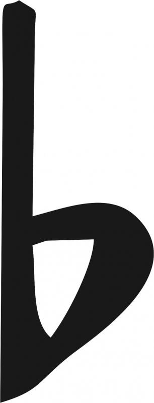 Musical - B flat Symbol Laser Cut Appliques (Size: 3"H)