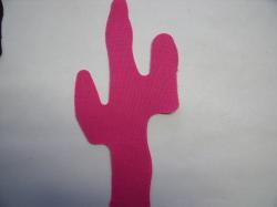 Cactus Laser Cut Appliques (Size: with FUSIBLE - 5"H, Color: Hot Pink )