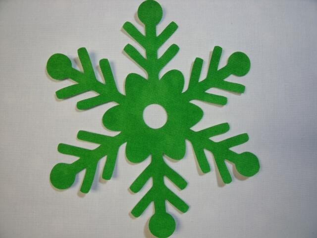 Snowflake Design #4 Laser Cut Appliques (Color: Tonal - Green, Size: 5")